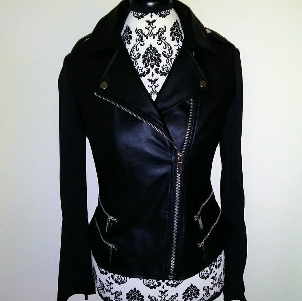 Faux Leather Moto Jacket
